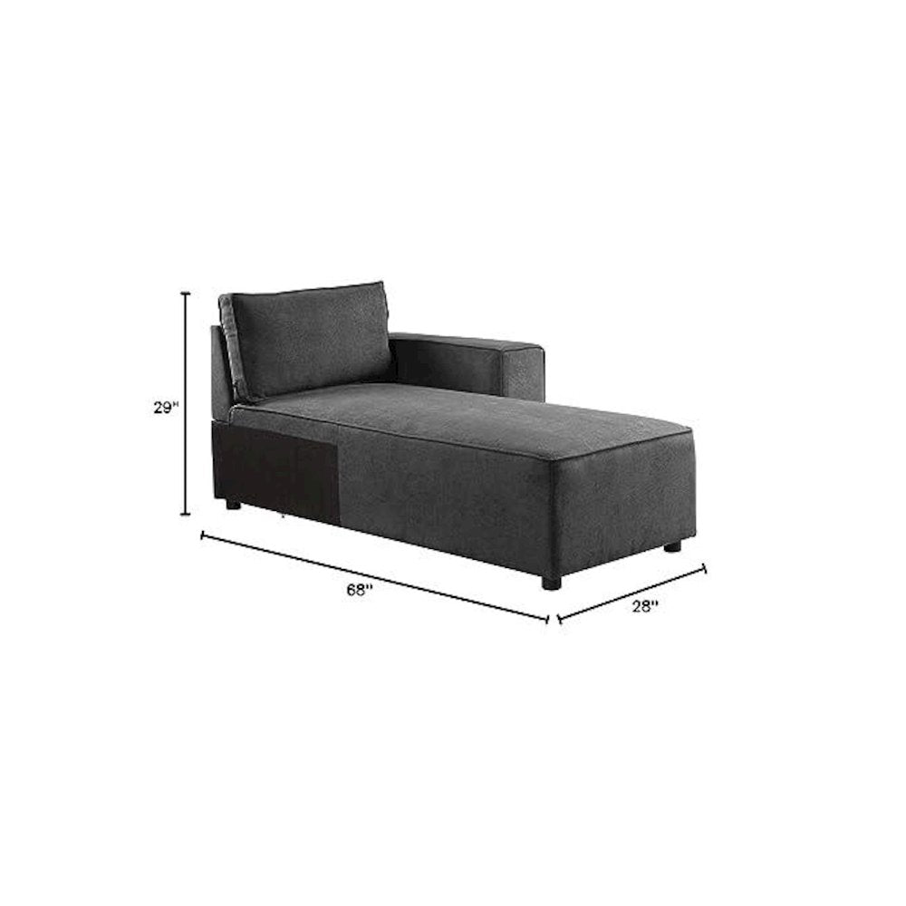 Silvester Modular - Chaise w/2 Pillows, Gray Fabric
