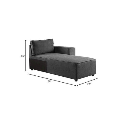 Silvester Modular - Chaise w/2 Pillows, Gray Fabric
