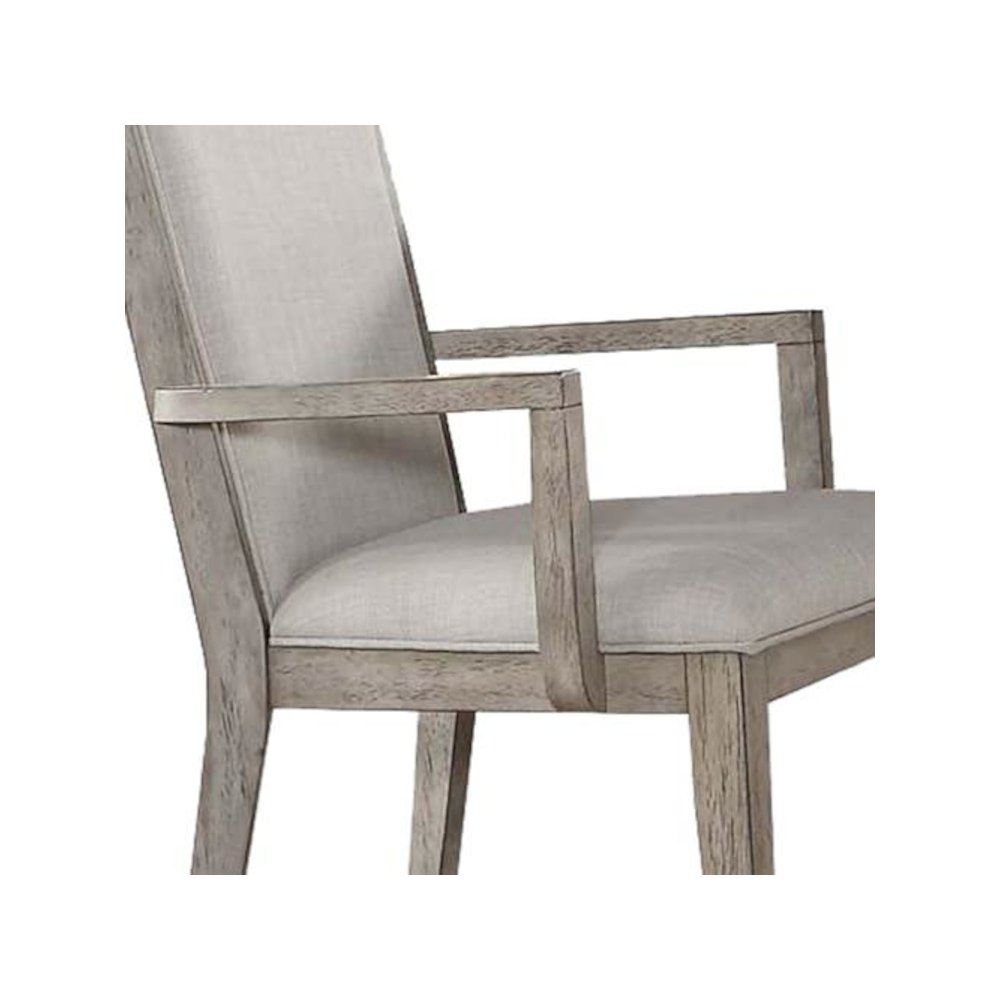Rocky Arm Chair (Set-2), Fabric & Gray Oak