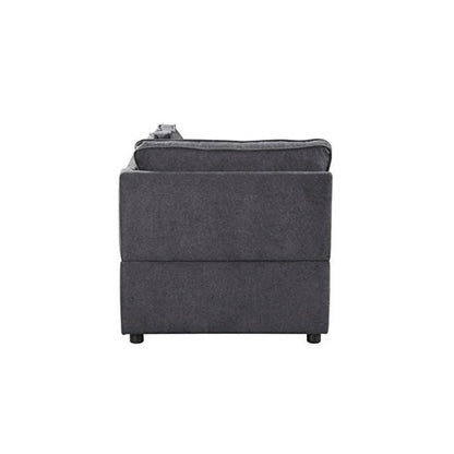 Silvester Modular - Wedge w/Pillow, Gray Fabric