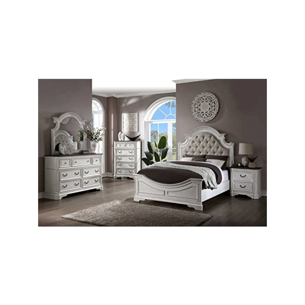 Florian Mirror, Antique White