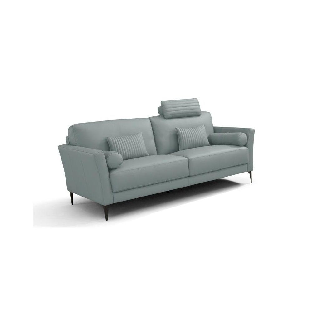 Tussio Loveseat w/5 Pillows, Watery Top Grain Leather