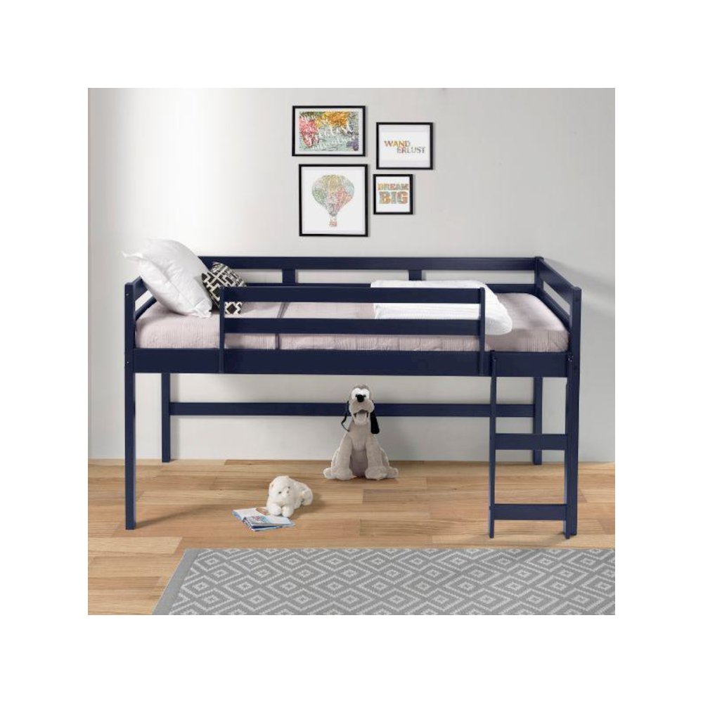 Lara Twin Loft Bed, Navy Blue