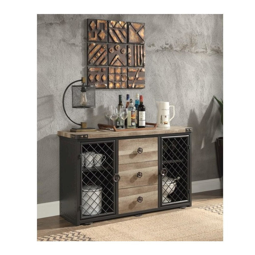 Edina Server, Oak & Sandy Black