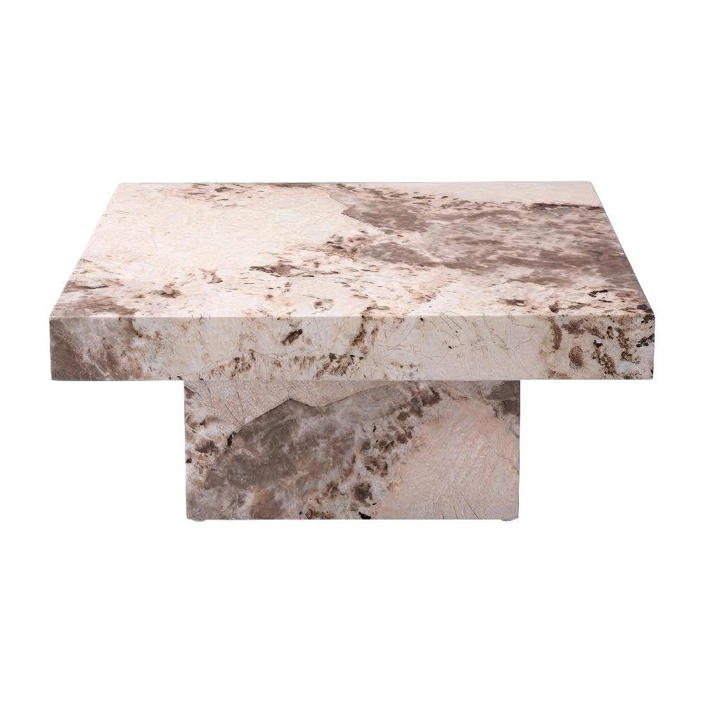 Engineered Stone Finish Coffee Table Single Piece Durable Surface, Modern Design