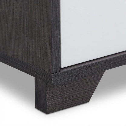 White & Black Bedroom Nightstand with Modern Design and Storage Solution