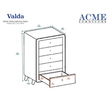 Valda Chest, Light Gray Fabric