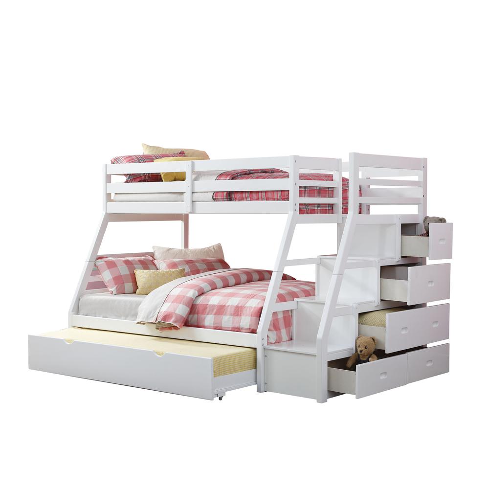 Jason (Storage) Bunk Bed (T/F) w/Trundle (Full) & Storage, Espresso