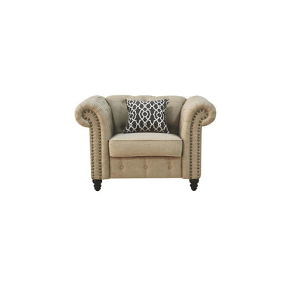Aurelia Chair w/Pillow, Beige Linen