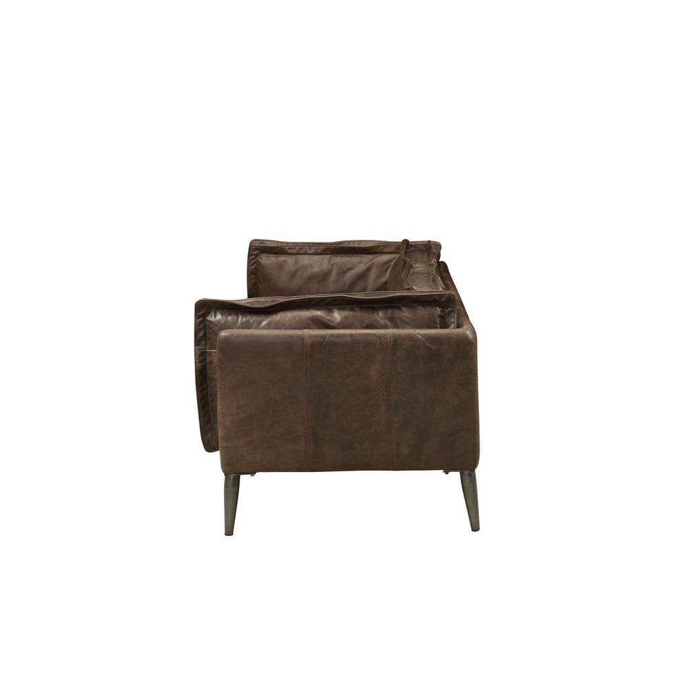 Porchester Loveseat, Distress Chocolate Top Grain Leather
