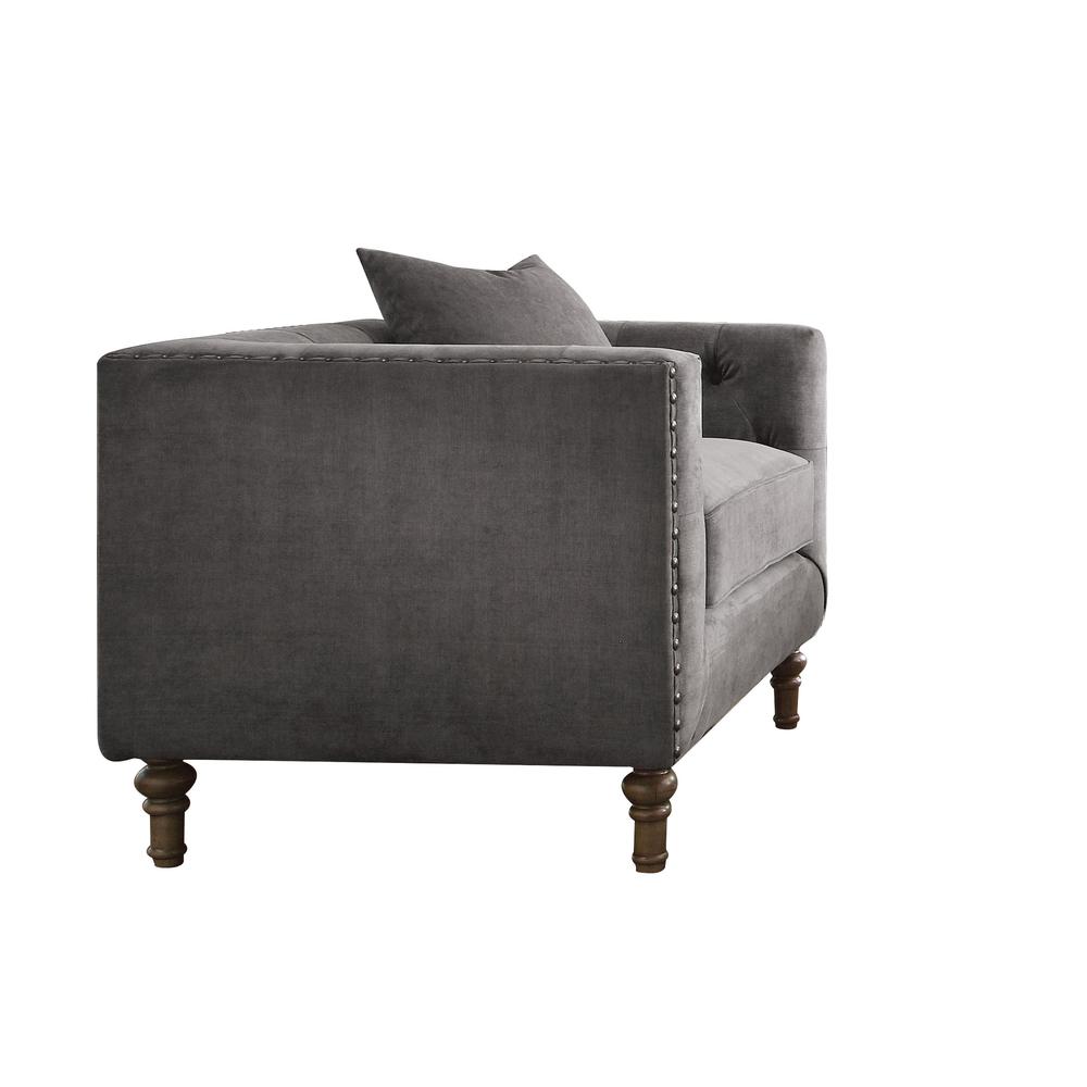 Sidonia Chair w/Pillow, Gray Velvet