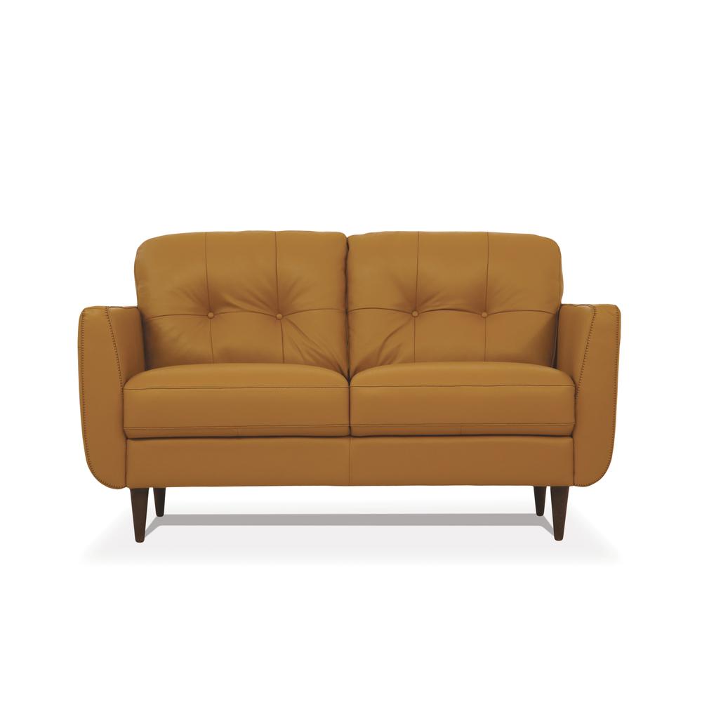 Radwan Loveseat, Camel Top Grain Leather