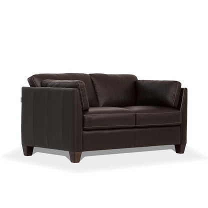 Matias Loveseat, Chocolate Top Grain Leather