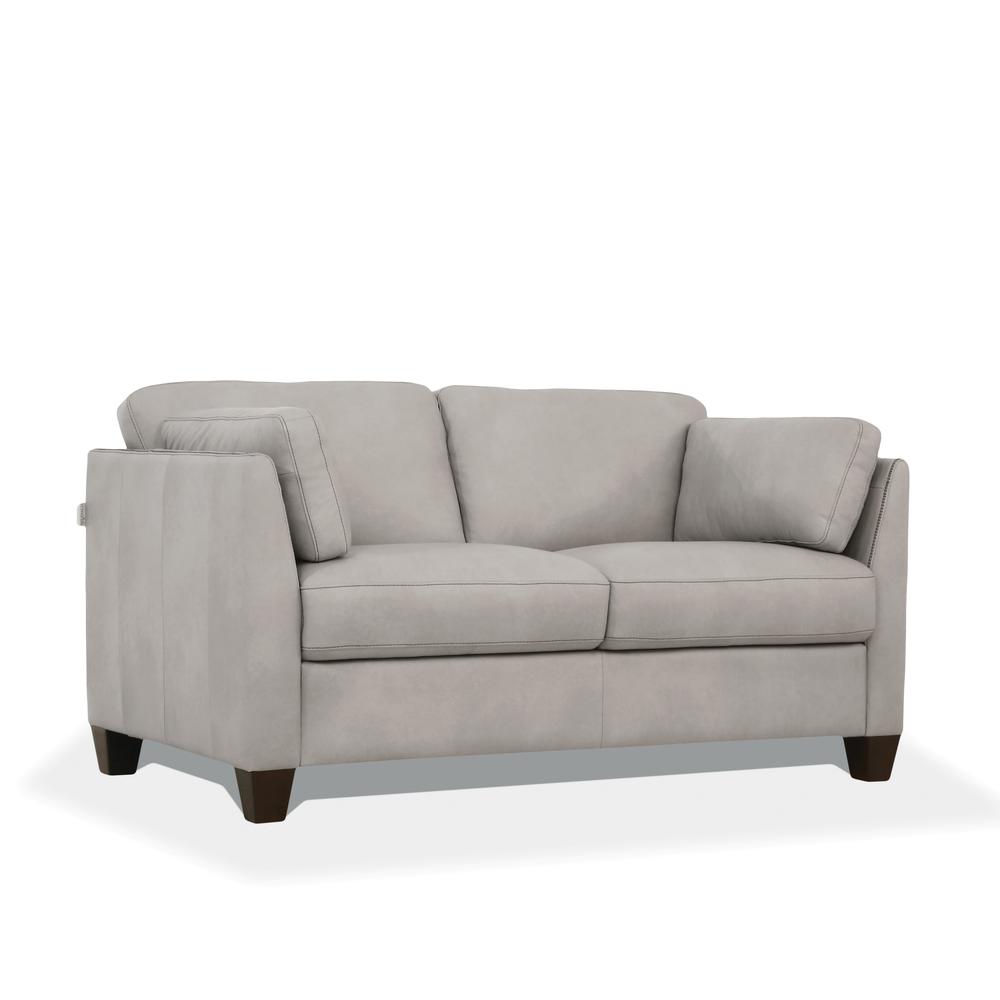 Matias Loveseat, Dusty White Top Grain Leather