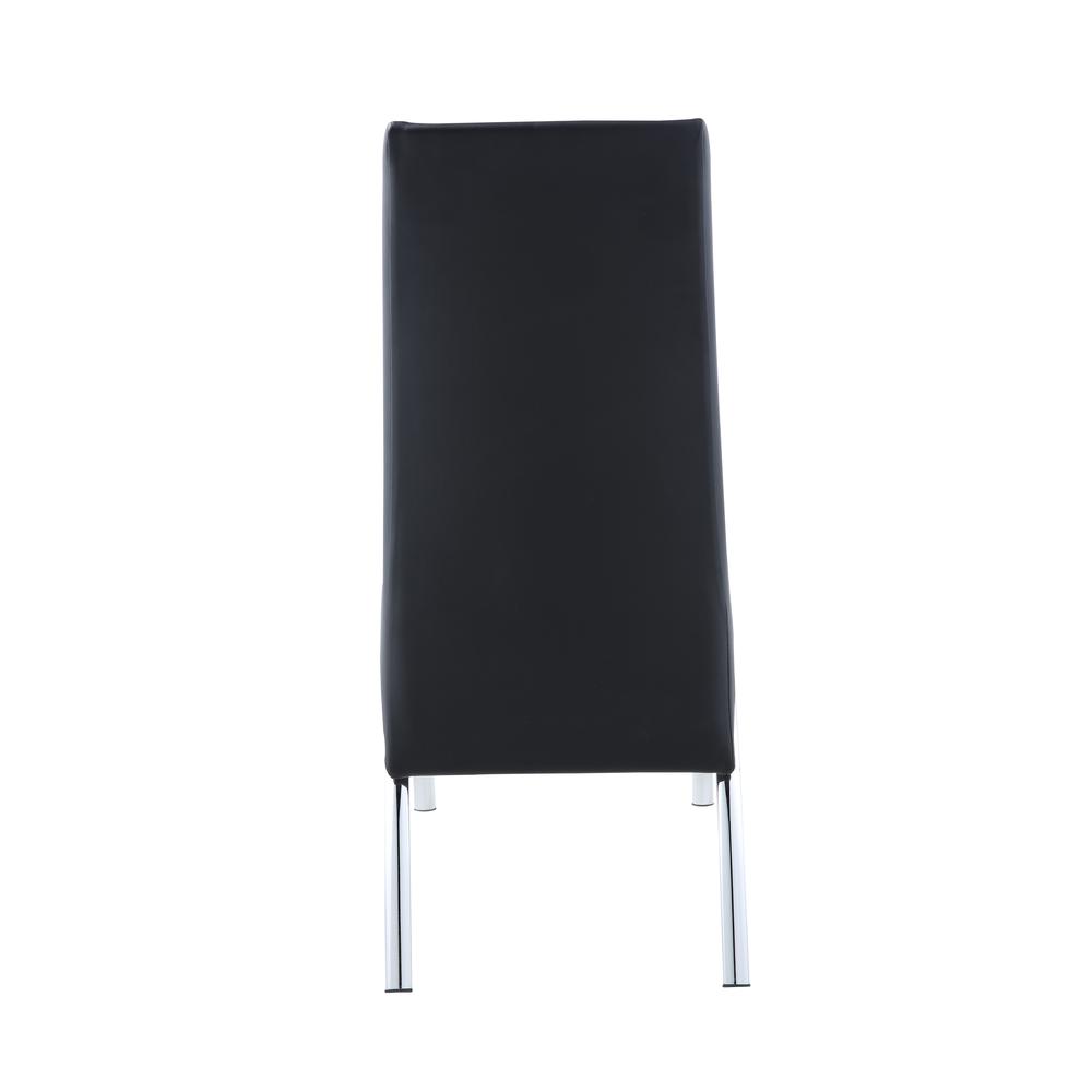 Pervis Side Chair (Set-2), Black Leatherette & Chrome