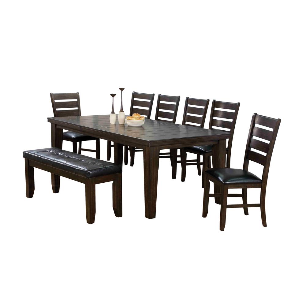 Urbana Side Chair (Set-2), Black Leatherette & Espresso