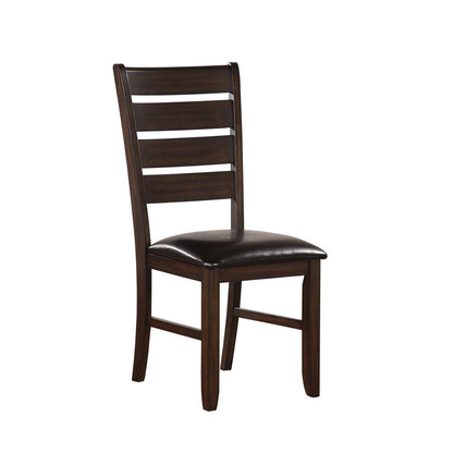 Urbana Side Chair (Set-2), Black Leatherette & Espresso