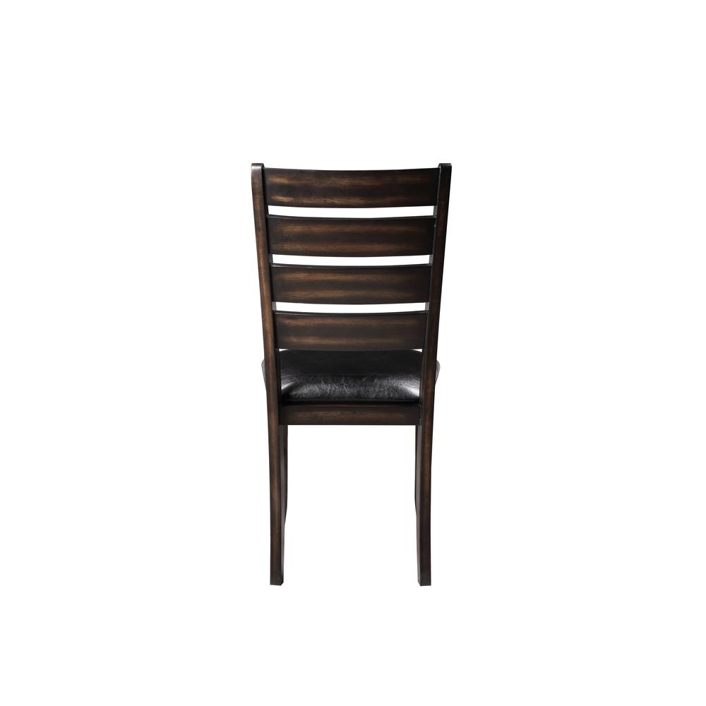 Urbana Side Chair (Set-2), Black Leatherette & Espresso