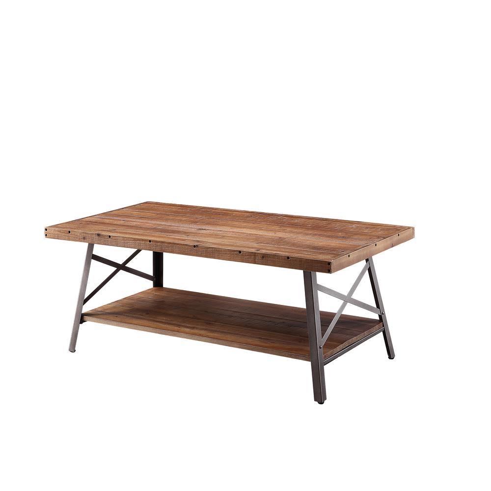 Ikram End Table (Set-2), Weathered Oak & Sandy Black