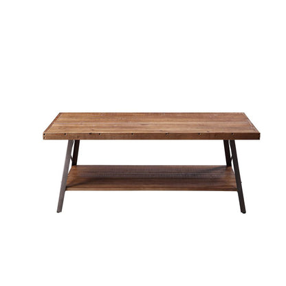 Ikram End Table (Set-2), Weathered Oak & Sandy Black