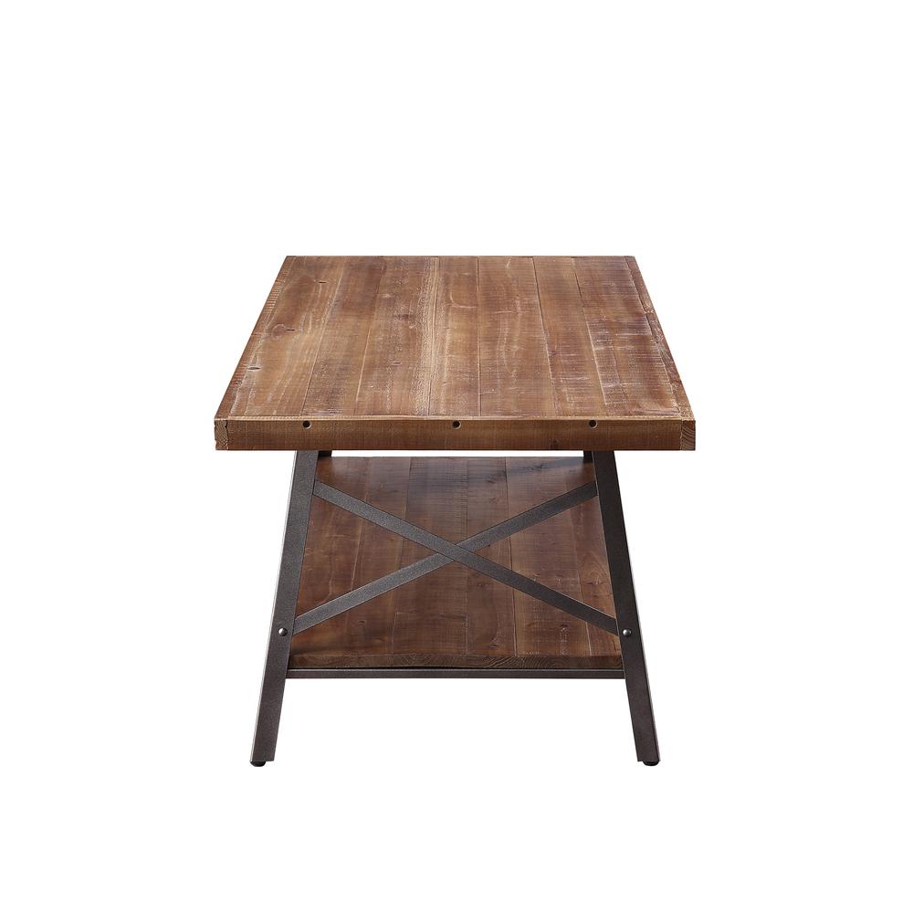 Ikram End Table (Set-2), Weathered Oak & Sandy Black