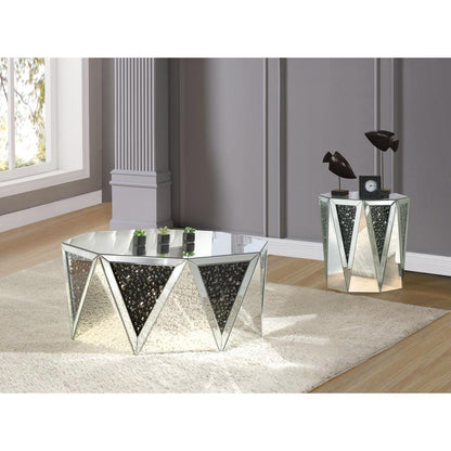 Nysa End Table, Faux Crystals