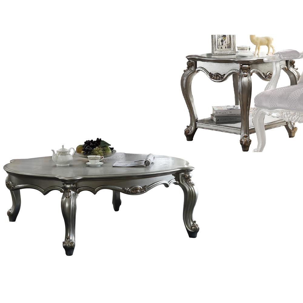 Picardy End Table, Antique Platinum