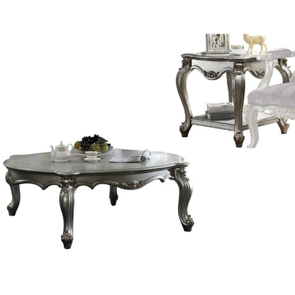 Picardy End Table, Antique Platinum