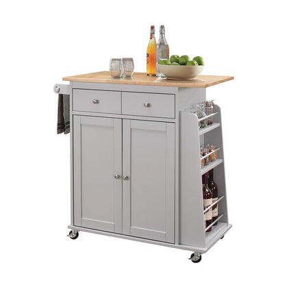 Tullarick Kitchen Cart, Natural & Gray