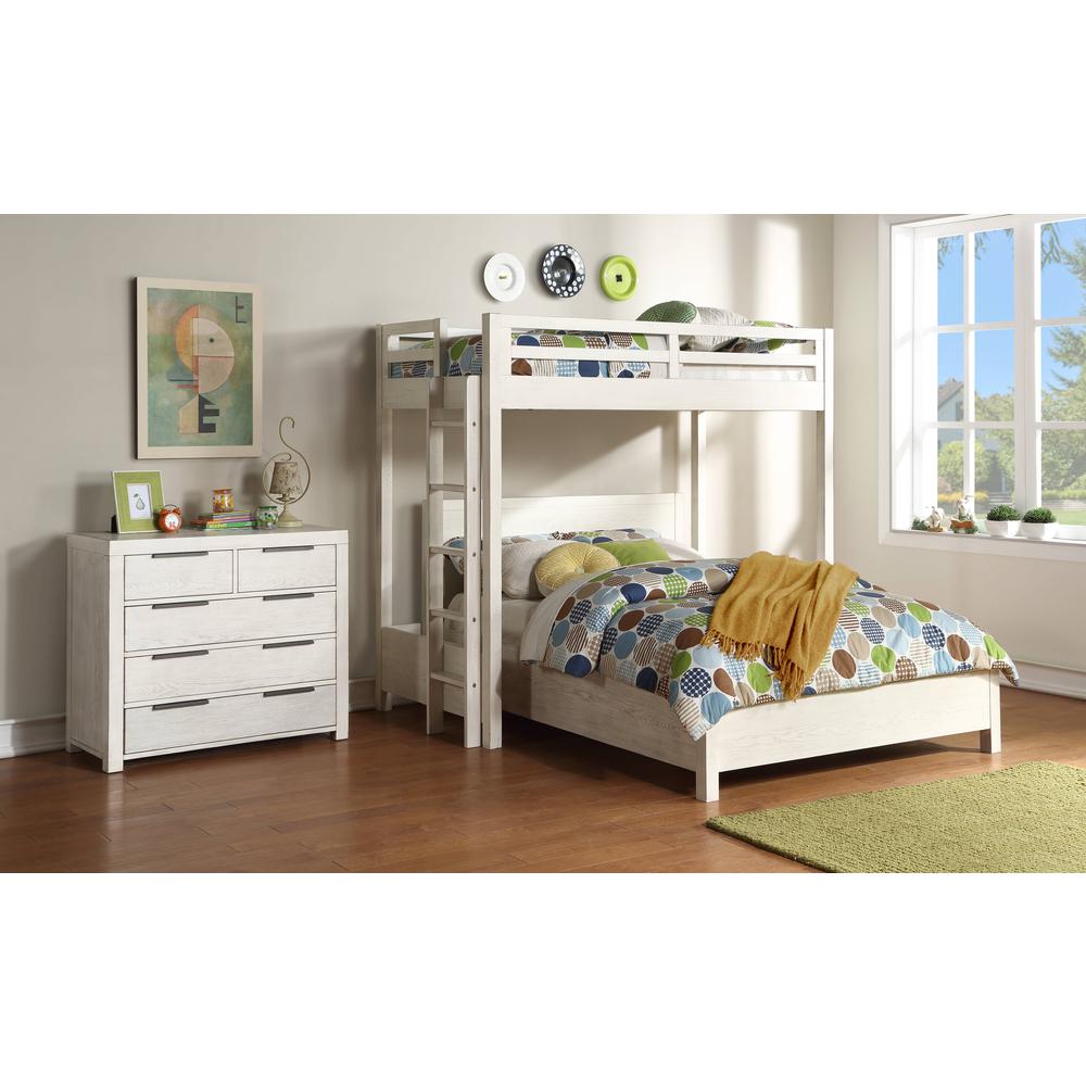 Celerina Twin Loft Bed, Weathered White