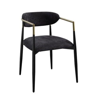 Jaramillo Arm Chair (Set-2), Black Chenille & Black
