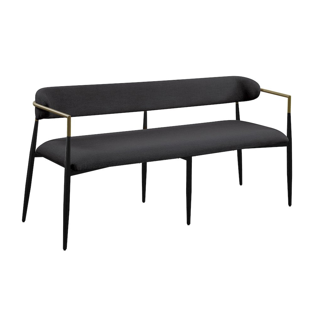 Jaramillo Bench, Black Chenille & Black