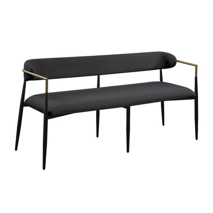 Jaramillo Bench, Black Chenille & Black
