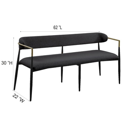 Jaramillo Bench, Black Chenille & Black