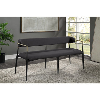 Jaramillo Bench, Black Chenille & Black