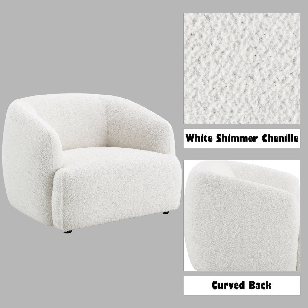Lucifer Chair, Black & White Shimmer Chenille