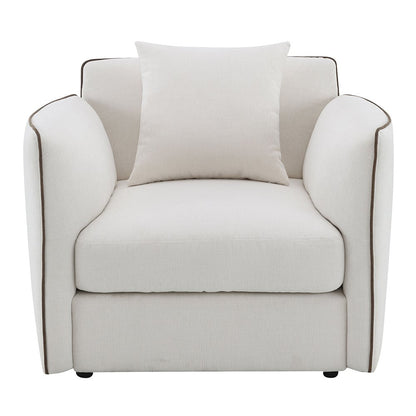 Yolanda Chair w/Pillow, Beige Chenille