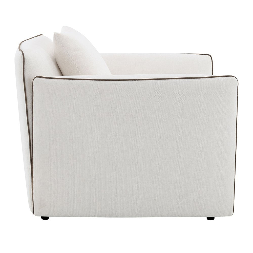 Yolanda Chair w/Pillow, Beige Chenille