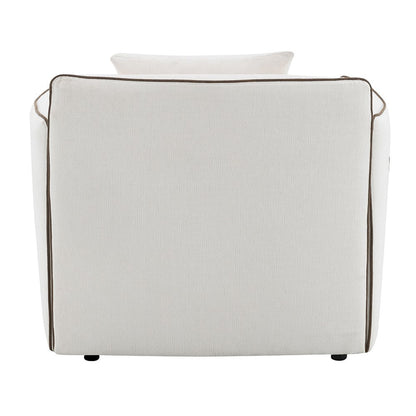 Yolanda Chair w/Pillow, Beige Chenille