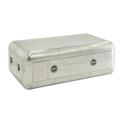 Aluminum Coffee Table with Durable Metal Frame and Spacious Surface