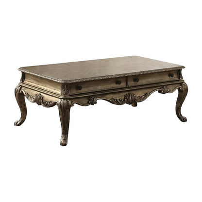 Vintage Oak Coffee Table with Wood Veneer Top and Sturdy MDF Base