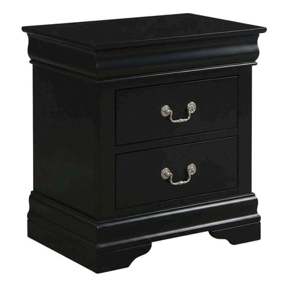 Black Philippe Iii Nightstand with Classic Design and Sturdy Construction