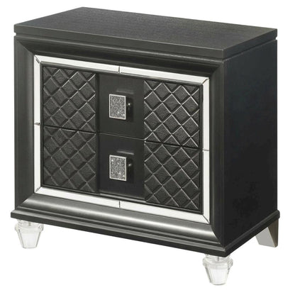 Metallic Gray Nightstand with Modern Glam and Contemporary Style