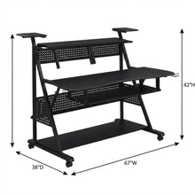 Black Industrial Office Desk With Metal And Mdf Finish