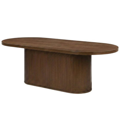 Walnut Oval Dining Table, Traditional Wood, Seats 6