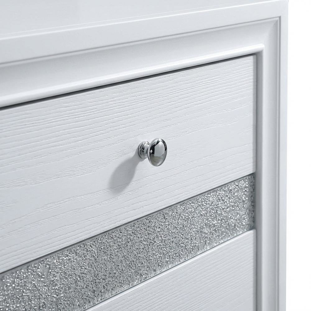 Contemporary White Nightstand with Clean Design and Sturdy Build