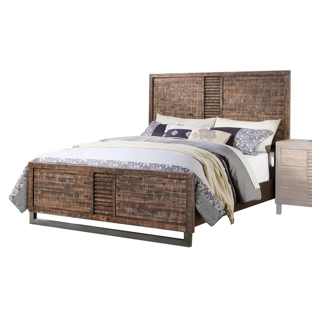 Andria Queen Bed, Reclaimed Oak