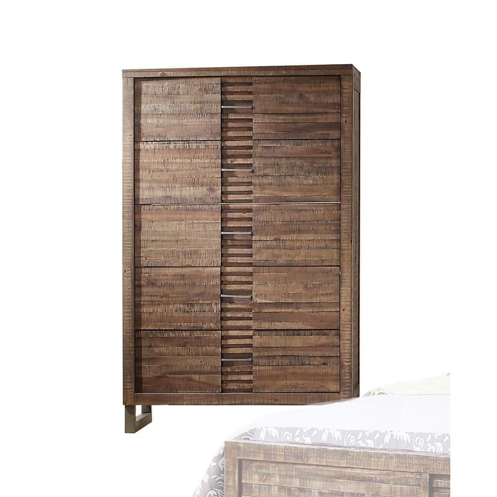 Andria Queen Bed, Reclaimed Oak