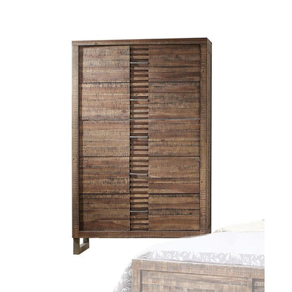 Andria Queen Bed, Reclaimed Oak