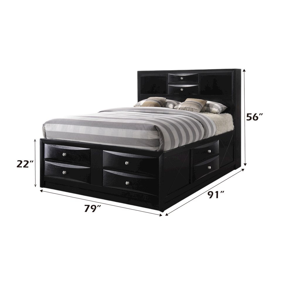 Ireland Eastern King Bed w/Storage, Black